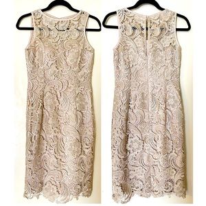 Adrianna Parell Gold Lace Dress Size 32